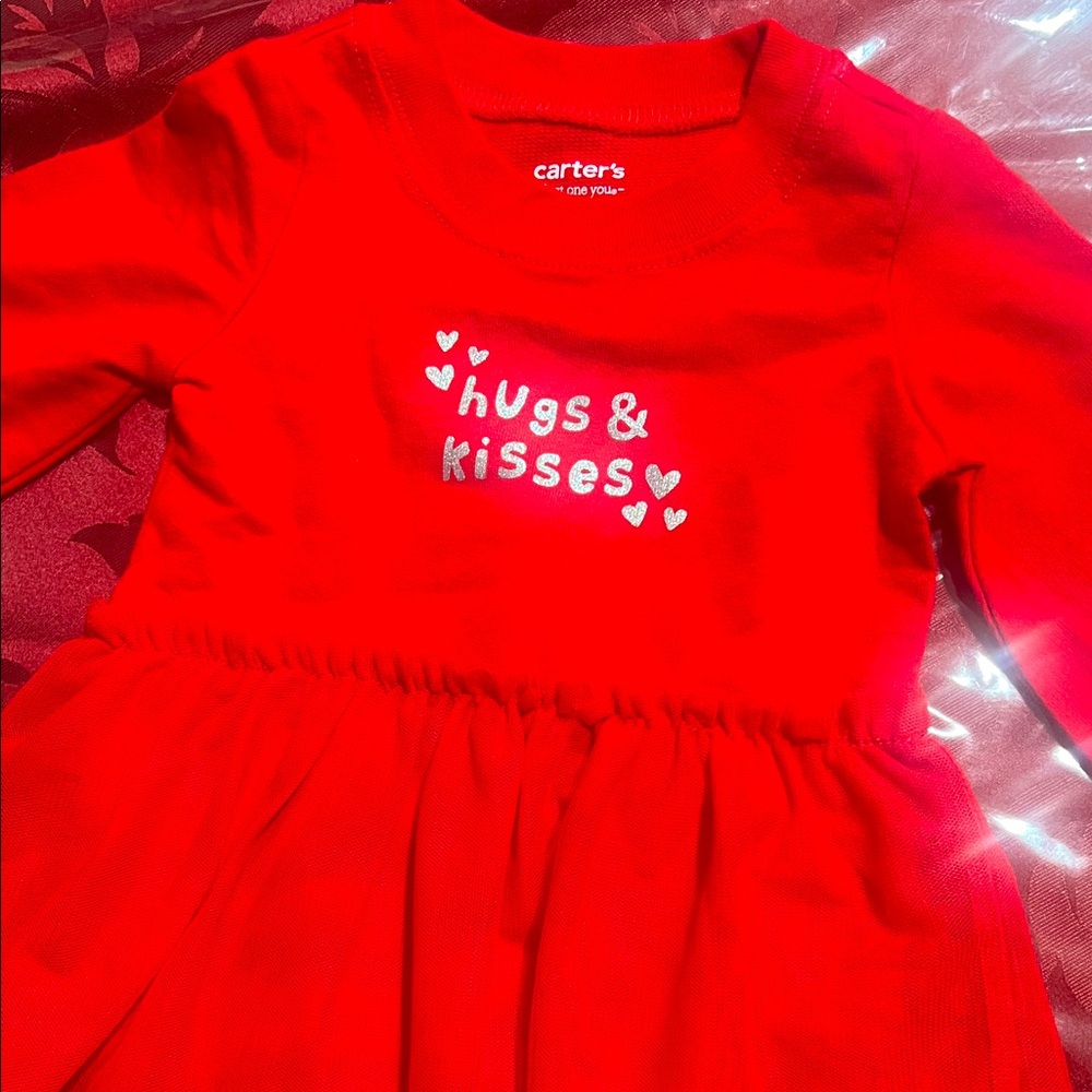 Carter's Vibrant Red Baby Dress with Heart Accents